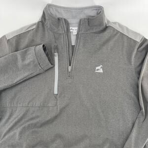 Peter Millar Bowen Performance 1/4 Quarter Zip Pullover Mens M Iron Gray Golf